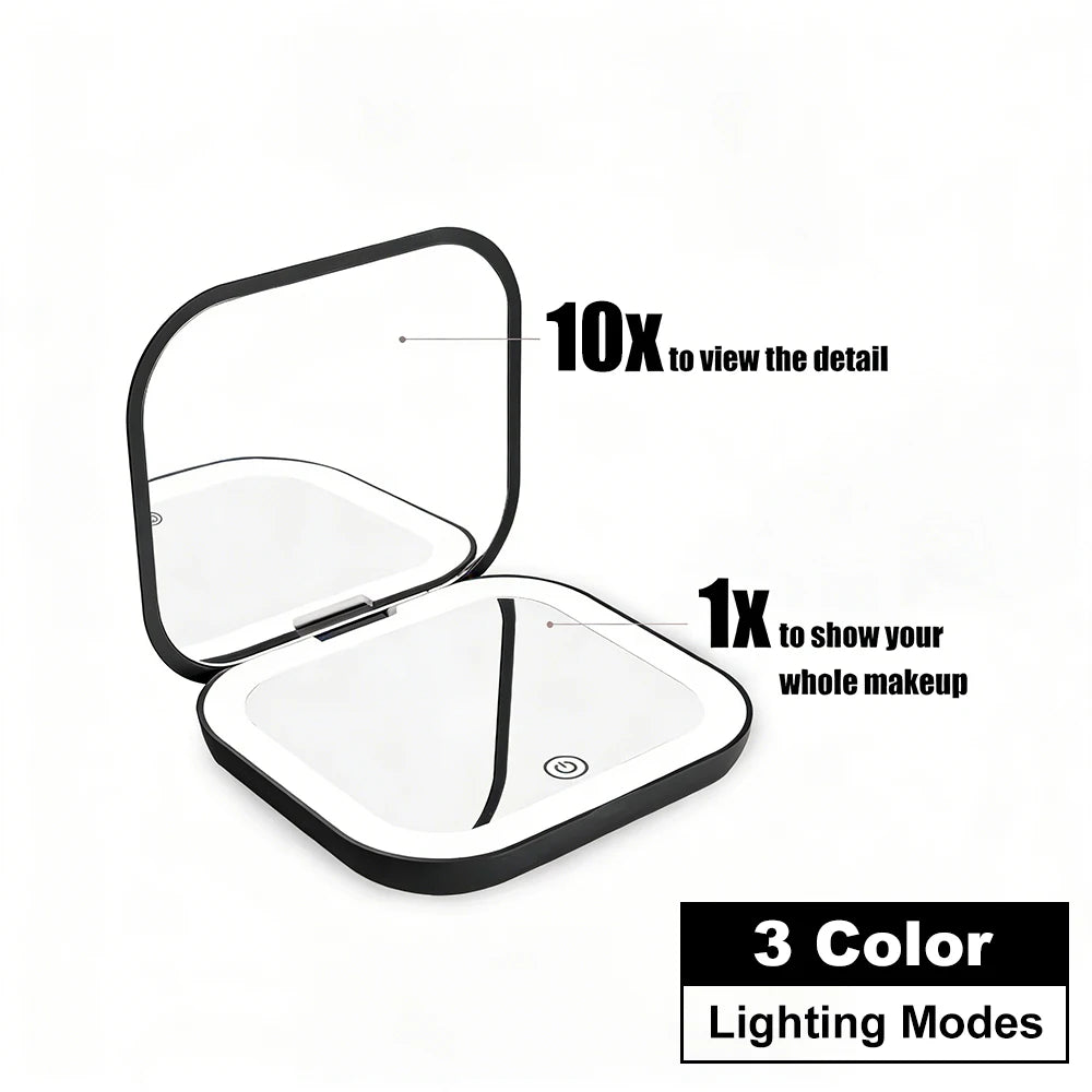 Espejo de aumento con luz para el bolso