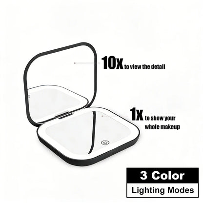 Espejo de aumento con luz para el bolso