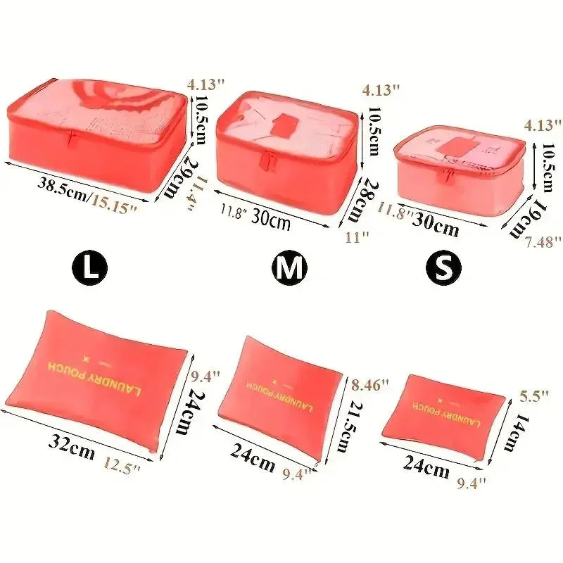 Set de 6 bolsas de almacenamiento de viaje