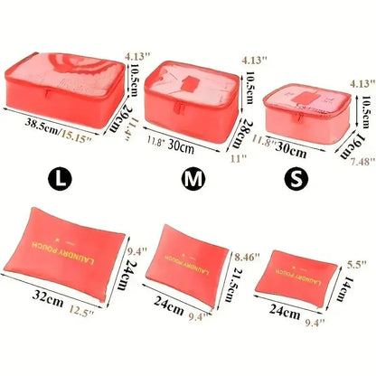 Set de 6 bolsas de almacenamiento de viaje