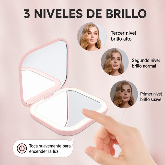 ✨💖 Espejo para el bolso con Luz LED y 3 Niveles de Brillo 💖✨