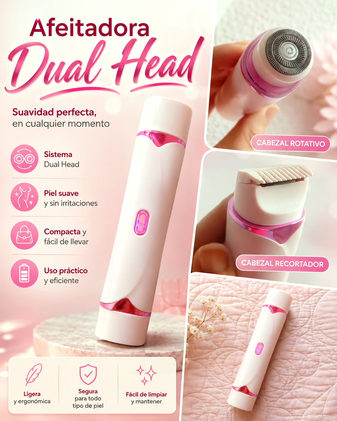 💖 Afeitadora 2 en 1 Dual Head✨