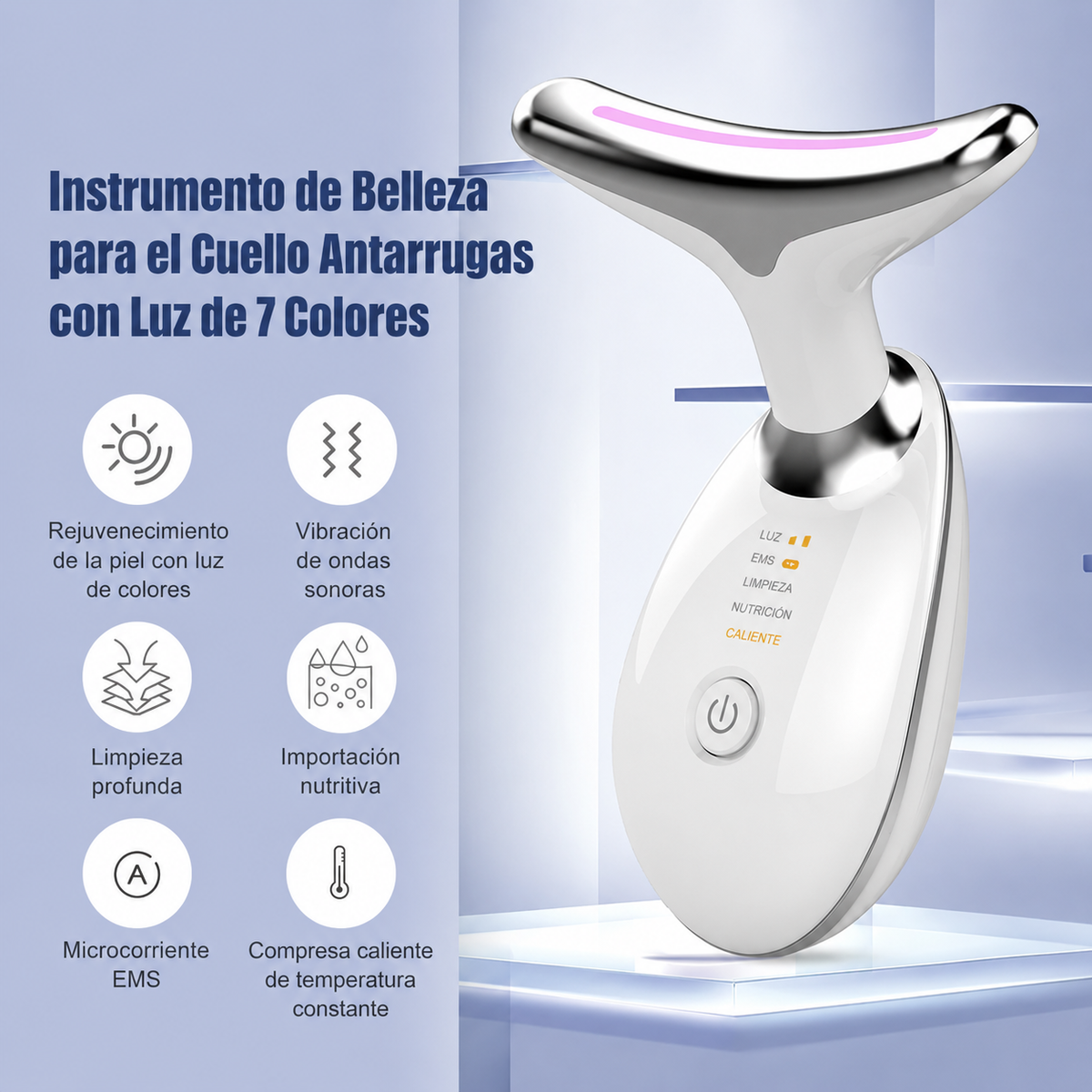 ✨ Masajeador Facial con Vibración y Luz LED