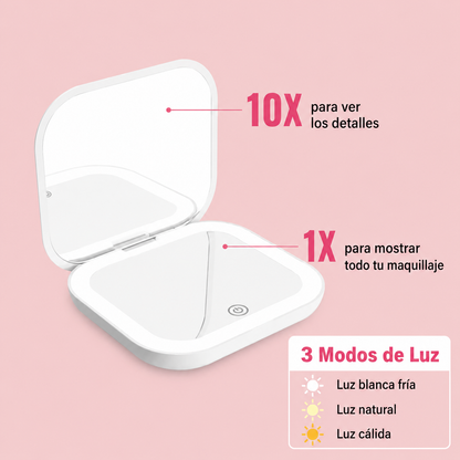 ✨💖 Espejo para el bolso con Luz LED y 3 Niveles de Brillo 💖✨