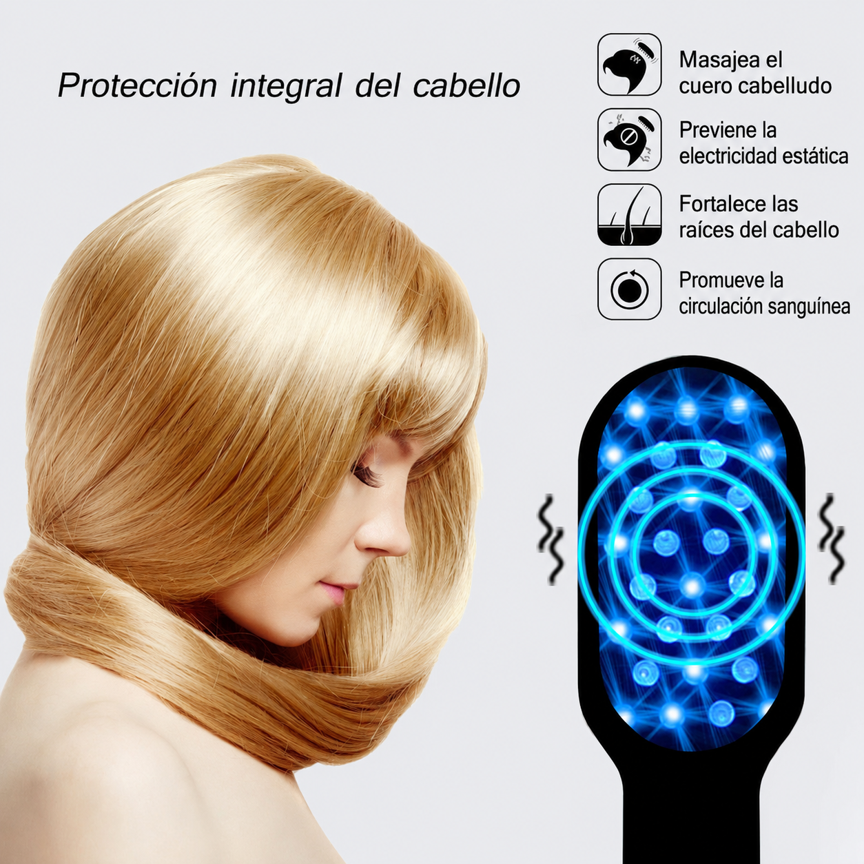 💆Cepillo anticaída con luz infrarroja y vibración